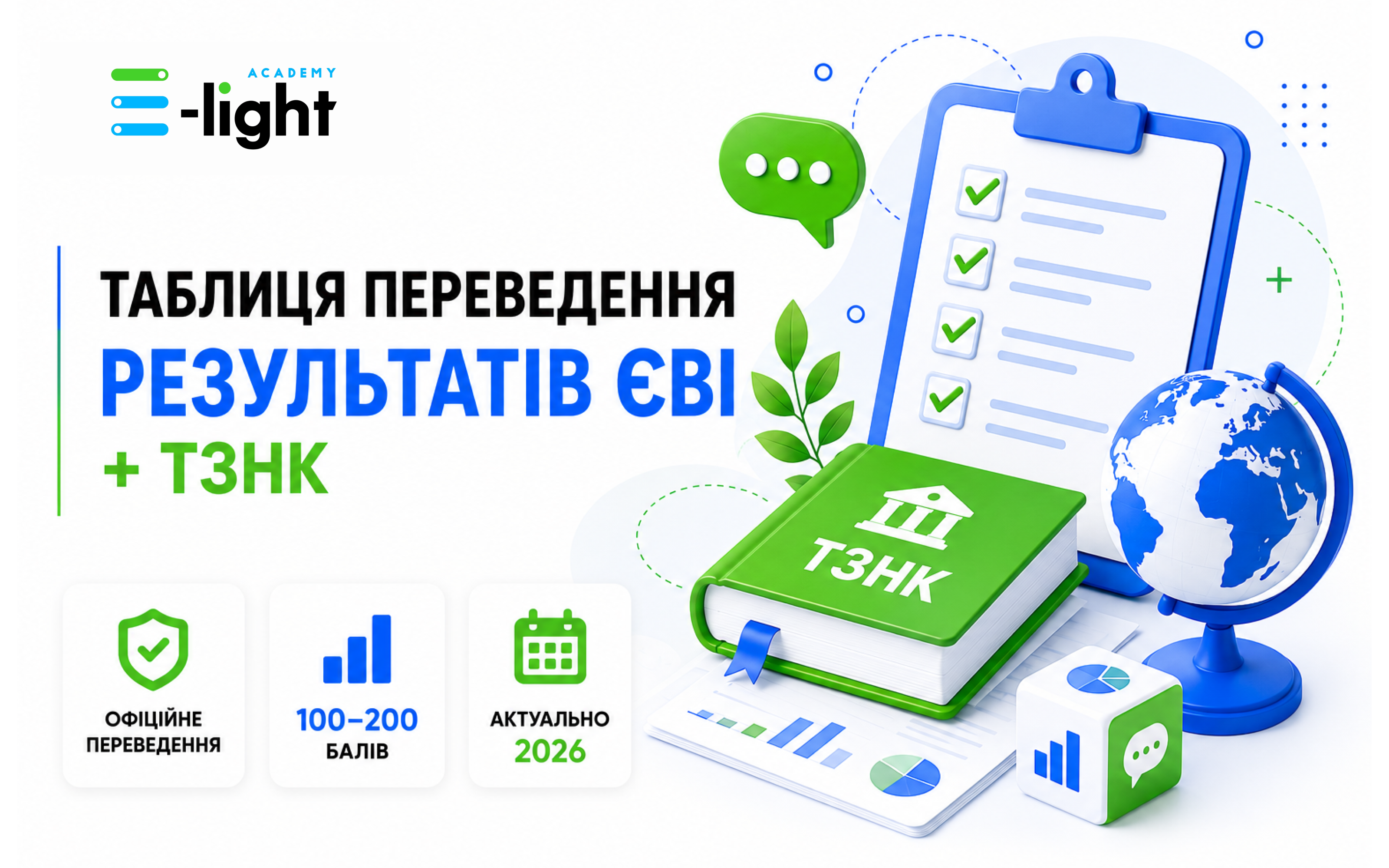 Таблиця переведення результатів ЄВІ: іноземна мова та ТЗНК