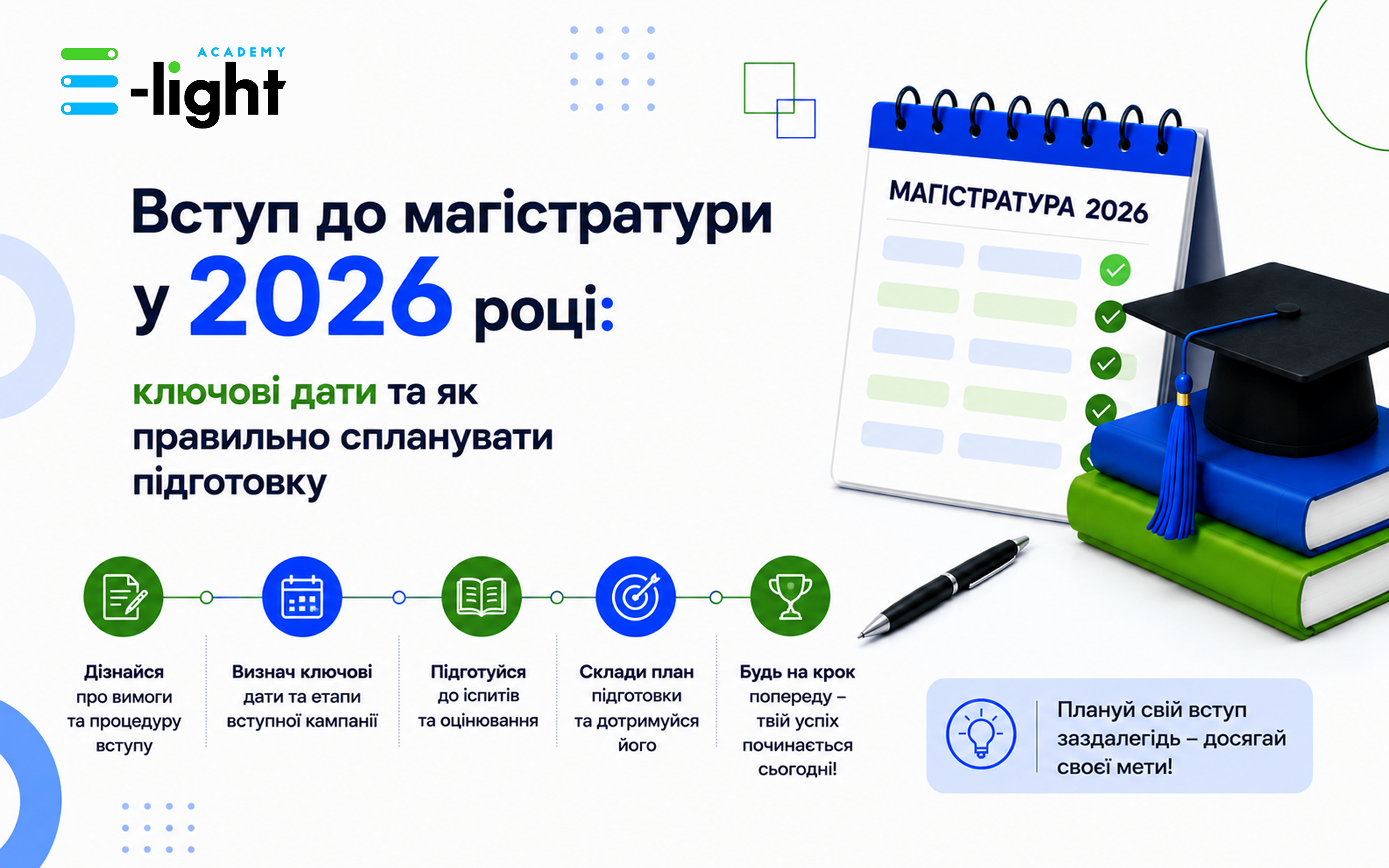 Вступ до магістратури у 2026 році: як правильно спланувати підготовку